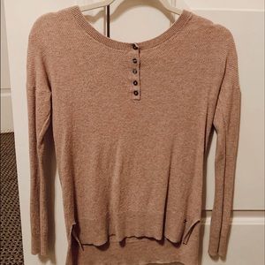 Brown Half-Button Down Top